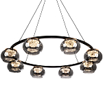 Люстра с круглыми плафонами из дымчато-серого стекла IONA Grey Glass Chandelier 8 варинант исполнения - 1 | Loft Concept в Брянске