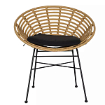 Стул круглый с ротанговым плетением Round Wicker Stool варинант исполнения - 2 | Loft Concept в Брянске