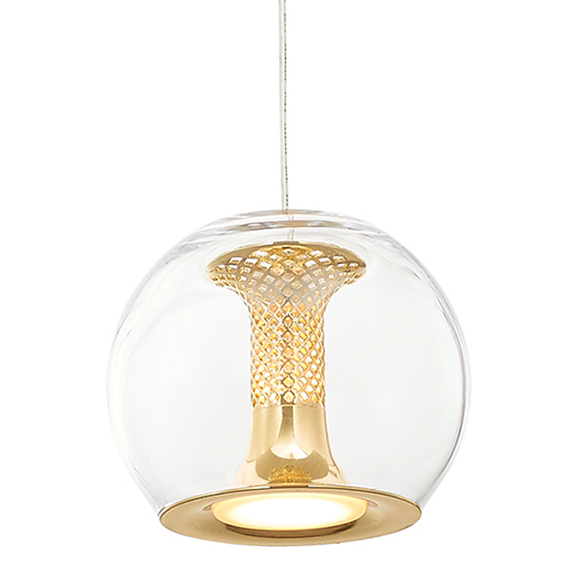 Подвесной светильник со стеклянным плафоном Inner Gleam Globe gold Золотой Прозрачное Стекло Подвесной светильник со стеклянным плафоном Inner Gleam Globe gold Золотой Прозрачное Стекло в Брянске | Loft Concept
