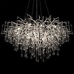 Люстра подвесная с прозрачными стеклянными подвесками в форме капель Диаметр 100 см Droplet Chandelier варинант исполнения - 19 | Loft Concept в Брянске