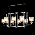Люстра прямоугольной формы с 8-ю цилиндрическими плафонами из стекла Laurent варинант исполнения - 3 | Loft Concept в Брянске