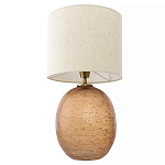 Настольная лампа с тканевым бежевым абажуром на овальном основании Beige Lampshade on Oval Base варинант исполнения - 2 | Loft Concept в Брянске