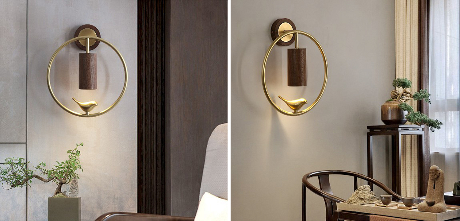 Бра деревянное с птичкой Manu Wall Lamp Бра деревянное с птичкой Manu Wall Lamp - Loft-Concept в Брянске