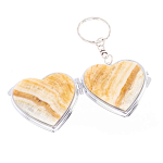 Зеркало брелок складное двухстороннее в форме сердца из натурального камня Оникс Stone Mirrors варинант исполнения - 2 | Loft Concept в Брянске