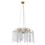 Люстра подвесная с изогнутыми золотистыми элементами и хрустальными подвесками FAIRYTREE Light варинант исполнения - 1 | Loft Concept в Брянске