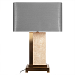 Настольная лампа с основанием из натурального камня c серым прямоугольным абажуром Lapis Tiburtinus варинант исполнения - 1 | Loft Concept в Брянске