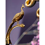 Чаша из прозрачного стекла на бронзовой подставке в виде павлина с рельефным хвостом Eden Garden варинант исполнения - 4 | Loft Concept в Брянске