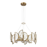 Люстра круглая с полукруглыми плафонами из искусственного алебастра в бронзовой оправе Marbella варинант исполнения - 5 | Loft Concept в Брянске