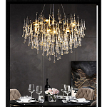 Люстра черная с прозрачными стеклянными подвесками в форме капель FAIRYTREE Light варинант исполнения - 4 | Loft Concept в Брянске