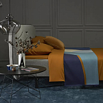 Плед из хлопка синего цвета с абстрактным принтом Elysian Flow Ocean варинант исполнения - 6 | Loft Concept в Брянске