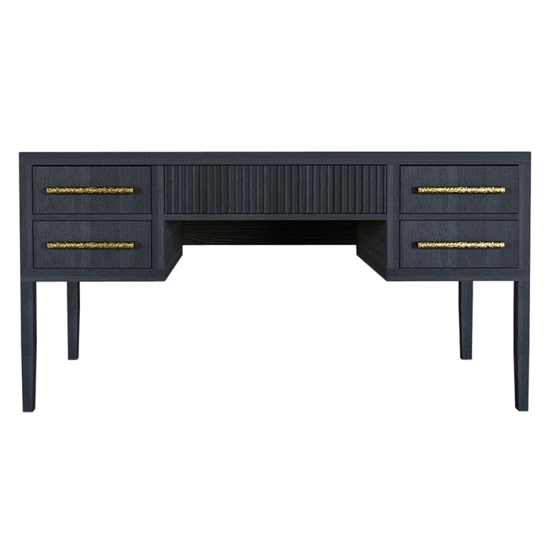 Большой Рабочий стол Primo с 5 выдвижными ящиками Черный дуб Черный в Брянске | Loft Concept 