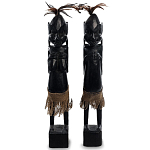 Комплект из 2-х деревянных статуэток Asmat Wooden Statuettes Black варинант исполнения - 1 | Loft Concept в Брянске