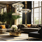 Люстра из 3-х колец с мозаичным хрустальным оформлением Sparks of Crystal варинант исполнения - 2 | Loft Concept в Брянске