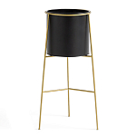 Кашпо из металла и латуни Elegance Elevated Planters черное варинант исполнения - 1 | Loft Concept в Брянске