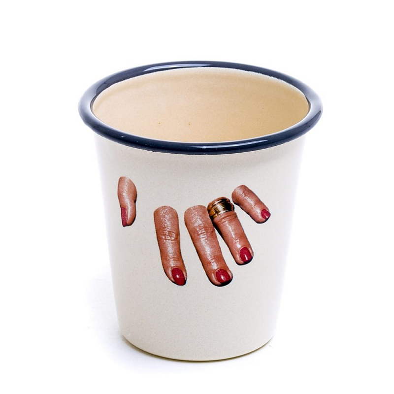 Стакан Seletti Enamel Fingers Бежевый Мульти в Брянске | Loft Concept 