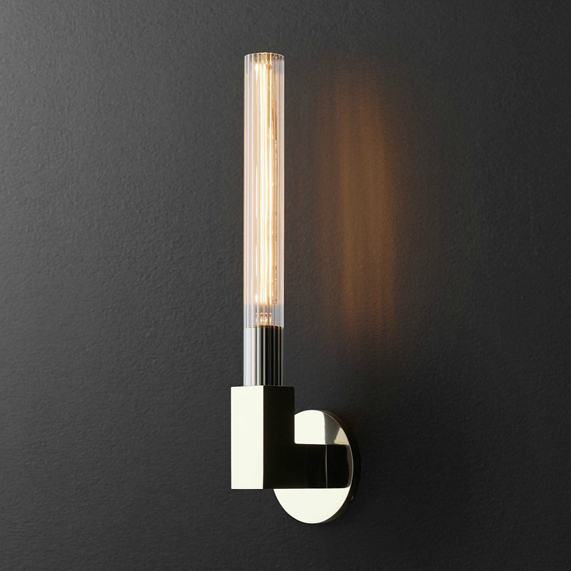 Бра RH CANNELLE wall lamp SINGLE Sconces Chrome Хром Прозрачное Стекло Бра RH CANNELLE wall lamp SINGLE Sconces Chrome Хром Прозрачное Стекло в Брянске | Loft Concept