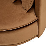 Кушетка круглая с обивкой из велюра коричневая Milky Brown Chair варинант исполнения - 5 | Loft Concept в Брянске