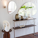 Круглый приставной стол из массива ореха Balu Wooden Side Table варинант исполнения - 8 | Loft Concept в Брянске