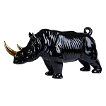 Статуэтка черный носорог с золотыми рогами Golden Horned Black Rhino варинант исполнения - 1 | Loft Concept в Брянске