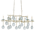 Люстра линейная с круглыми прозрачными подвесками  Horizontal Rectangular Chandelier варинант исполнения - 2 | Loft Concept в Брянске