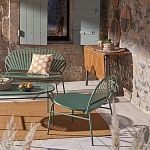 Зелёная скамья из стали Goodwin Metal Bench Green варинант исполнения - 9 | Loft Concept в Брянске