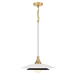 Подвесной светильник с плафоном в форме плоского купола и белой шарообразной лампой Eurofase варинант исполнения - 9 | Loft Concept в Брянске