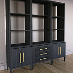 Модульный стеллаж Primo из трех составных элементов Черный дуб варинант исполнения - 3 | Loft Concept в Брянске