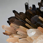 Люстра кргулая светодиодная из дымчатых и прозрачных необработанных кристаллов Raw Crystal варинант исполнения - 1 | Loft Concept в Брянске