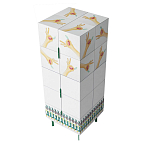 Тумба белая с рисунком Tall Forest Ok White варинант исполнения - 3 | Loft Concept в Брянске