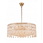 Люстра круглая с хрустальными подвесками на золотистом каркасе Roul Crystal Light варинант исполнения - 8 | Loft Concept в Брянске