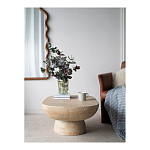 Столик кофейный кремового цвета с овальной столешницей и круглым основанием Cream Dalmen Table варинант исполнения - 7 | Loft Concept в Брянске