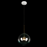 Подвесной светильник с прозрачным бирюзовым стеклянными плафоном и золотыми деталями Диаметр 30 Giopato & Coombes варинант исполнения - 2 | Loft Concept в Брянске