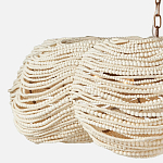 Круглая люстра волнистой формы с декором из круглых деревянных бусин White Wooden Beads Chandelier L варинант исполнения - 3 | Loft Concept в Брянске