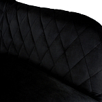 Барный стул со спинкой и подлокотниками на 4-х металлических ножках Douglas Rhombus Черный Велюр варинант исполнения - 3 | Loft Concept в Брянске