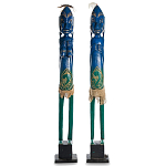 Комплект из 2-х деревянных статуэток Asmat Statuettes Blue Green варинант исполнения - 4 | Loft Concept в Брянске