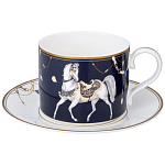 Чайный набор из фарфора с изображением лошадей на 6 персон 12 предметов Porcelain Horse Set варинант исполнения - 1 | Loft Concept в Брянске