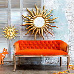 Зеркало-солнце круглое с золотыми с лучами Rays of Peace варинант исполнения - 2 | Loft Concept в Брянске