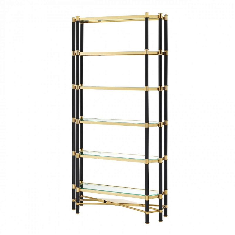 Стеллаж Eichholtz Cabinet Florence Черный Прозрачное Стекло Глянцевое золото Стеллаж Eichholtz Cabinet Florence Черный Прозрачное Стекло Глянцевое золото в Брянске | Loft Concept