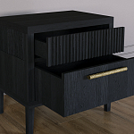 Прикроватная Тумбочка Primo с двумя ящиками Черный дуб варинант исполнения - 7 | Loft Concept в Брянске