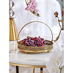 Блюдо круглое с ручкой и голубым фарфоровым дном с цветочным рисунком Blue Garden варинант исполнения - 4 | Loft Concept в Брянске