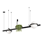 Подвесной светильник линейный с 2-мя шарообразными плафонами и цилиндрическим спотом Light of Еyes варинант исполнения - 3 | Loft Concept в Брянске