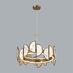 Люстра круглая с полукруглыми плафонами из искусственного алебастра в бронзовой оправе Marbella варинант исполнения - 7 | Loft Concept в Брянске