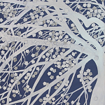 Обои ручная роспись в стиле Арт-деко Windswept Blossom Special Colourway on Dark Blue dyed silk варинант исполнения - 2 | Loft Concept в Брянске