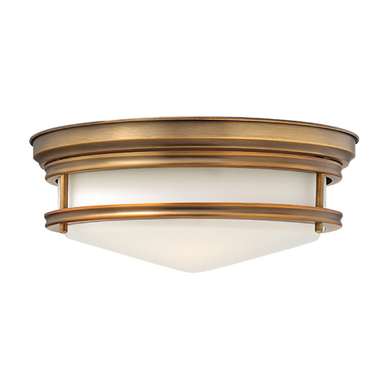 Потолочный светильник с белым матовым стеклянным плафоном в форме перевернутого конуса Hinkley Белый Бронза Хром в Брянске | Loft Concept 