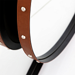 Зеркало овальное в металлической раме с кожаной отделкой Loft in Reflection варинант исполнения - 3 | Loft Concept в Брянске