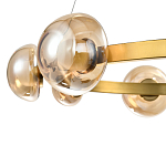 Люстра подвесная светодиодная с 9-ю круглыми плафонами коньячного цвета Iona Chandelier Brass  варинант исполнения - 2 | Loft Concept в Брянске