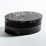 Шкатулка из эпоксидной смолы с цветами черная Epoxy Resin Oval Box Black варинант исполнения - 4 | Loft Concept в Брянске