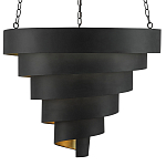 Подвесной светильник в форме спирали черный с золотой внутренней отделкой Warm Glow варинант исполнения - 2 | Loft Concept в Брянске