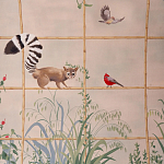 Обои ручная роспись Trellised Menagerie Standard colourway on scenic paper варинант исполнения - 1 | Loft Concept в Брянске