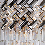 Люстра многоярусная с переплетенными металлическими элементами черного и золотого цвета и прозрачными хрустальными подвесками Empire Chandelier Crystal варинант исполнения - 6 | Loft Concept в Брянске